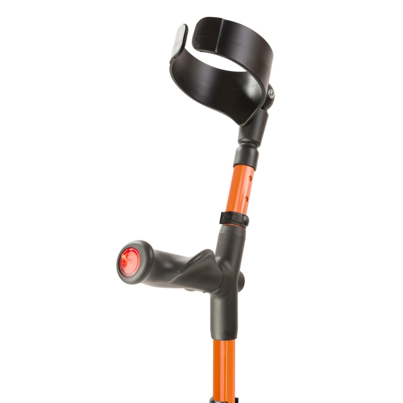 Flexyfoot Comfort Grip Double Adjustable Orange Crutch for the Right Hand